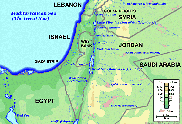 Topographical Map Of Israel Today